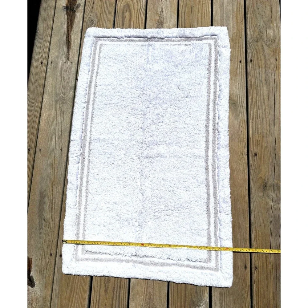 Fieldcrest 100% Cotton Plush Bath Rug Cream White 25x41